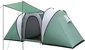 Family-Sized Weatherproof Camping Tent with Porch and Rainfly, 2-Room Easy Setup Shelter for 2-4 People