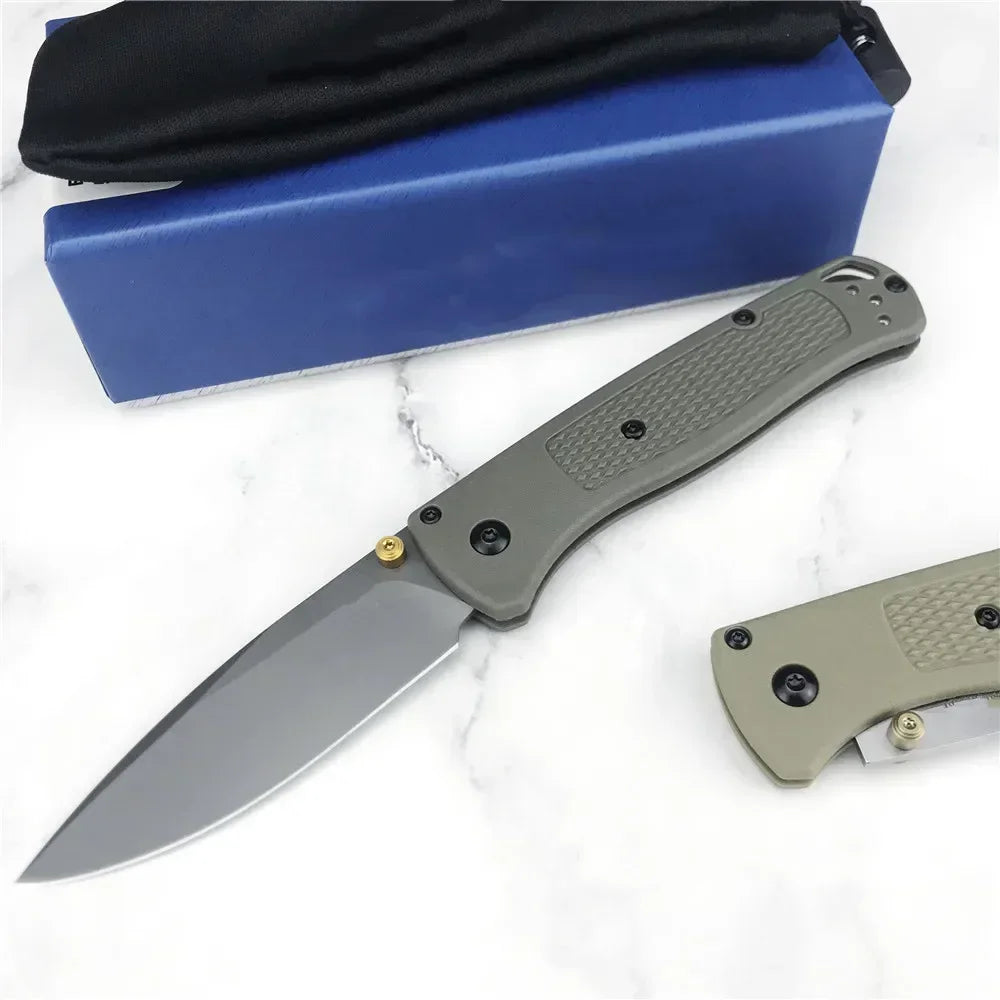 BM 535 G10/ Nylon Fiber Handle Pocket EDC Folding Knife Drop Point Blade Outdoor Utility Survival Camping Hunting Knife