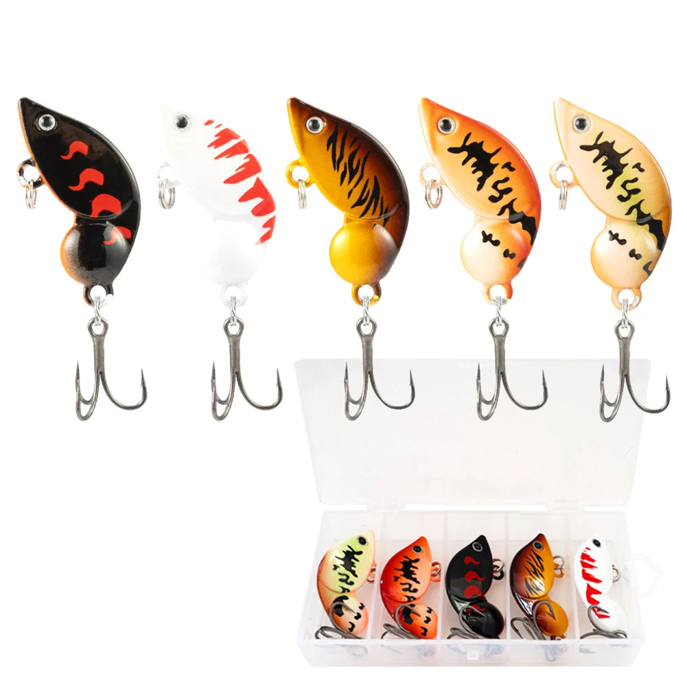 5Pcs Wobbler with Treble Hooks Crankbait Swimbait Bionic Shrimp Lures Fishing Baits Fishing Tools for Pike Bass Trout