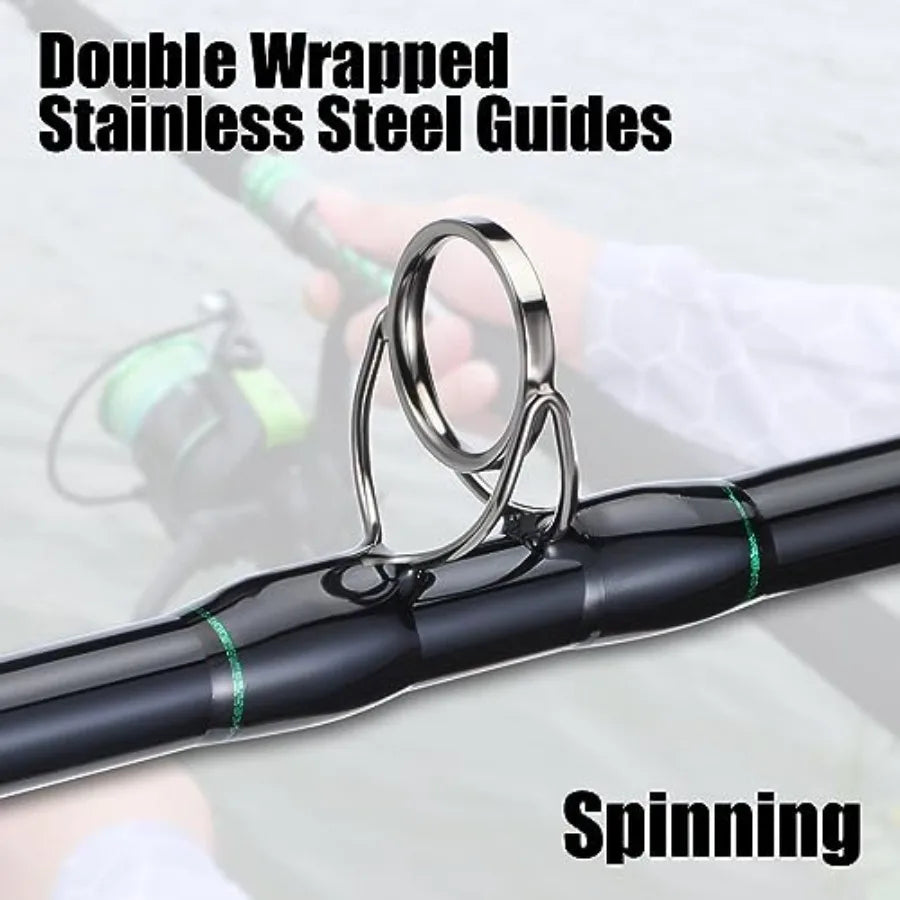 Catfish Fishing Rod and Reel Spinning Combo with Comfortable EVA NonSlip Grips Aluminum Reel Seat and Size 5000 Car