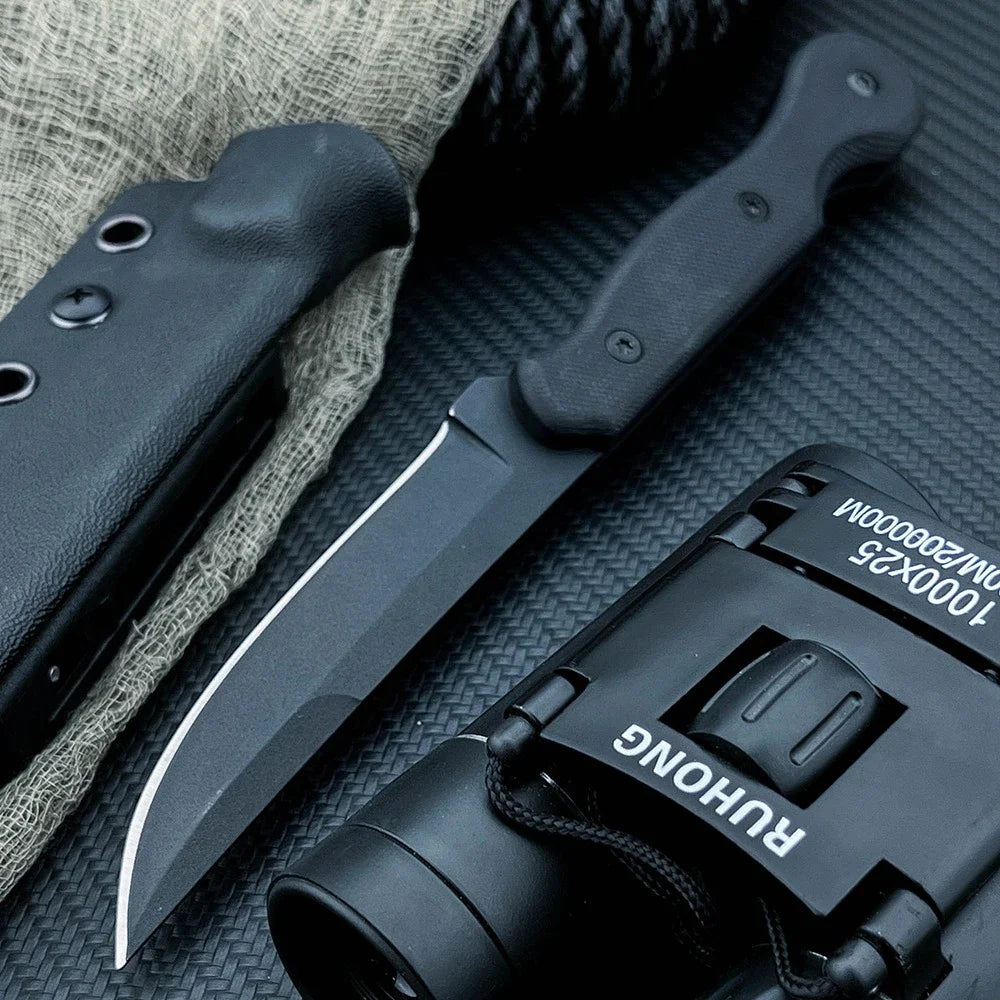 Tactical Outdoor Camping Hunting Self Defense Straight Knife High Hardness Wilderness Survival Utility Knife Tactical EDC Knife