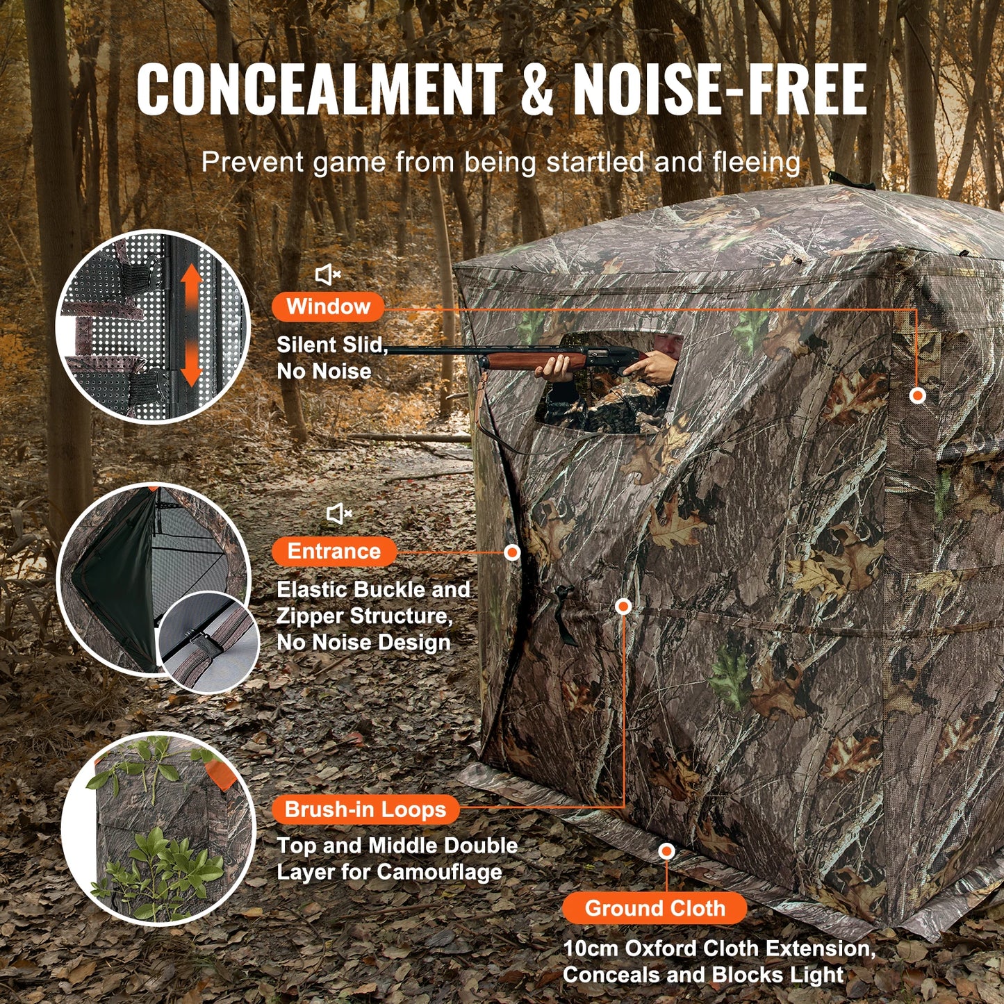 SucceBuy Hunting Blind 270° See Through Ground Blind 1-2 Person for Hunting See Through Mesh for Turkey and Deer Hunting