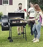 CD2030AN 30-Inch Charcoal Grill, Deluxe BBQ Smoker Picnic Camping Patio Backyard Cooking, Black, Large