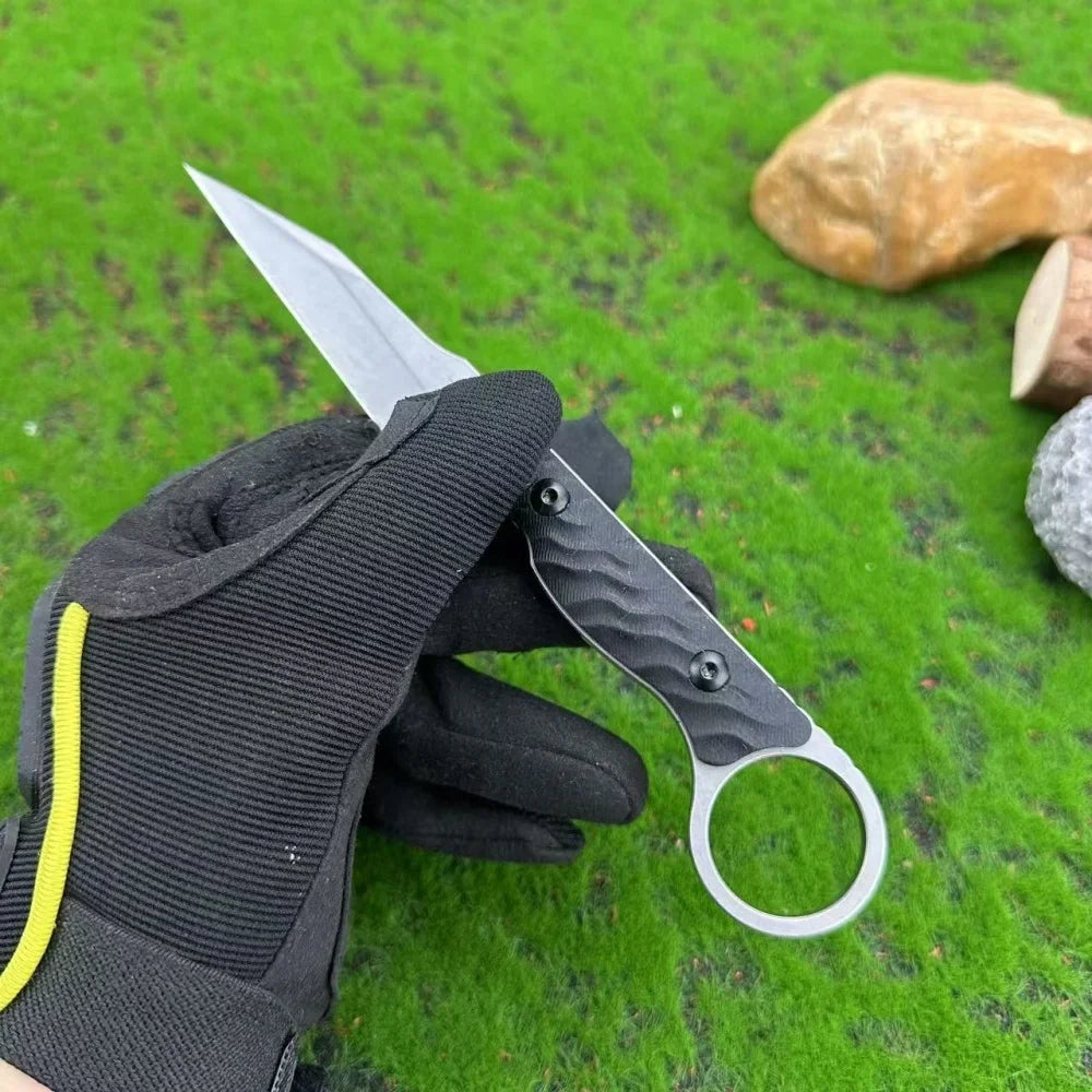 TOOR Tactical Straight Knife G10 Handle 440c Blade with Sheath Outdoor Camping Survival Hunting Defense Durable Knife Men's Gift