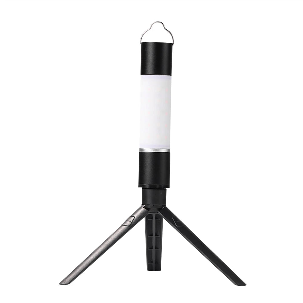 Outdoor Camping LED Telescopic Flashlight with Tripod Nuts Multifunctional Rechargeable Retractable Torch Light Table Lamp