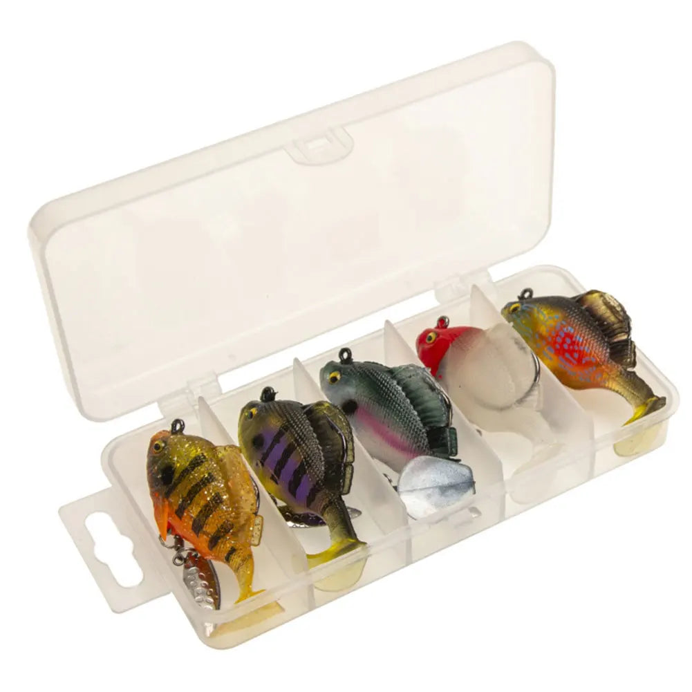 5pcs Jumping Soft Bait 6cm 10.5g Soft Fishing Lures with Hook Spinner Sequins Wobblers Fishing Bait for Freshwater Saltwater