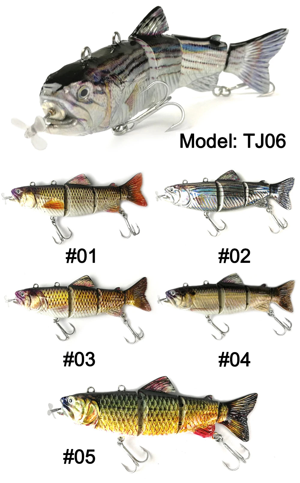 Robotic Swimming Lures 130mm 4 Segements Swimbait 35/54g Fishing Auto Electric Wobblers USB Rechargeable LED Light For Bass Pike