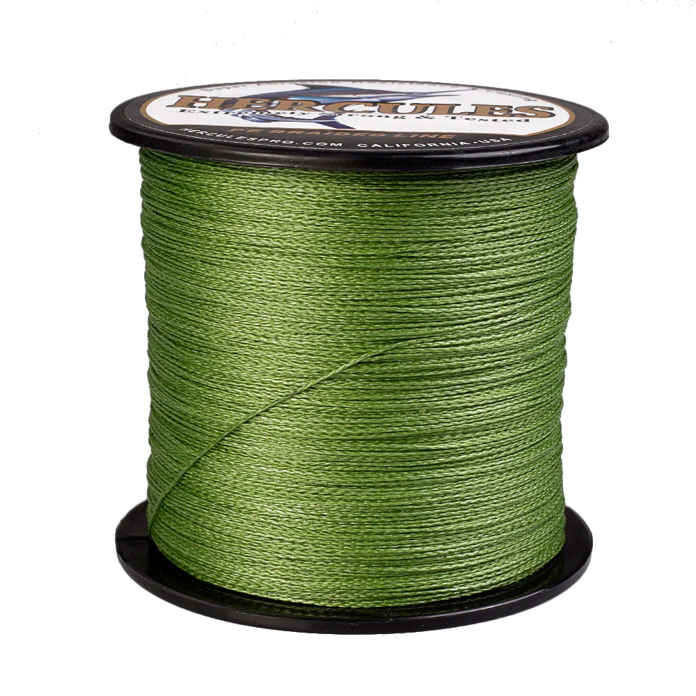 Hercules-braided fishing line, 100m, 300m, 500m, 1000m, 1500m, 2000m, army green, 4 strands, super strong saltwater fishing line