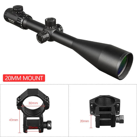Fire Wolf 10-40X56 AOE Hunting Scopes Side Wheel Parallax Adjustment Optics Riflescope Red Green Dot Sight For Scopes