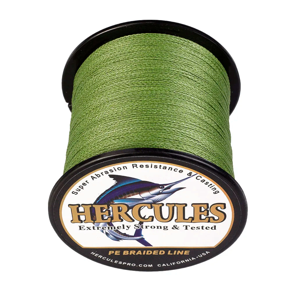 Hercules-braided fishing line, 100m, 300m, 500m, 1000m, 1500m, 2000m, army green, 4 strands, super strong saltwater fishing line