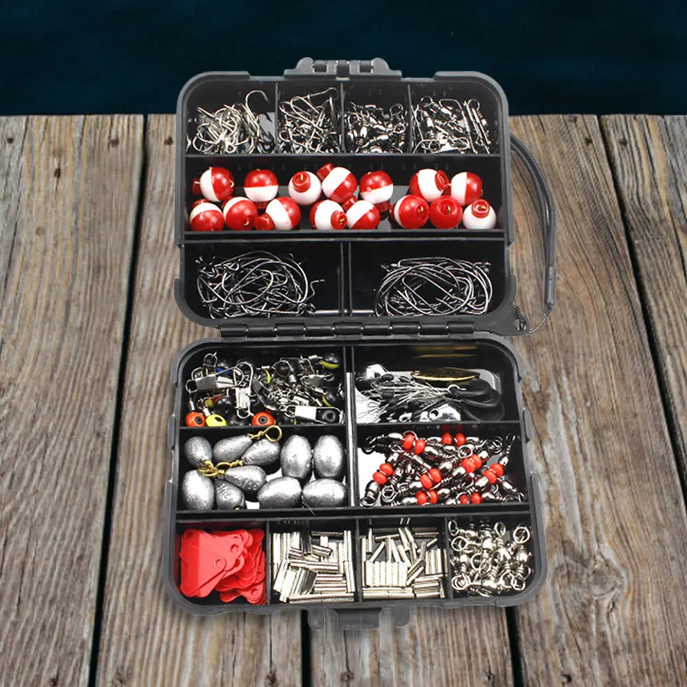 267pcs Fishing Tools Accessories Kit Set Including Box Fish Hooks Bait Parts Sinkers Fishing Gear Set Fishing Gifts for Men