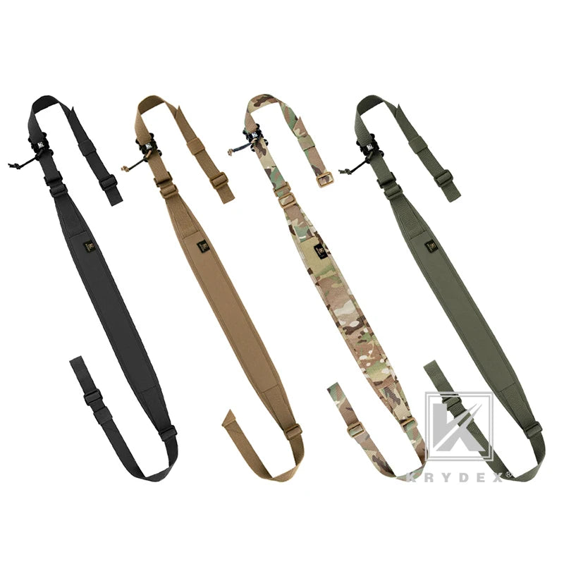 KRYDEX Tactical Sling Modular Gun Strap Slingster Removable 2 Point / 1 Point 2.25" Padded Sling Shooting Hunting Accessories