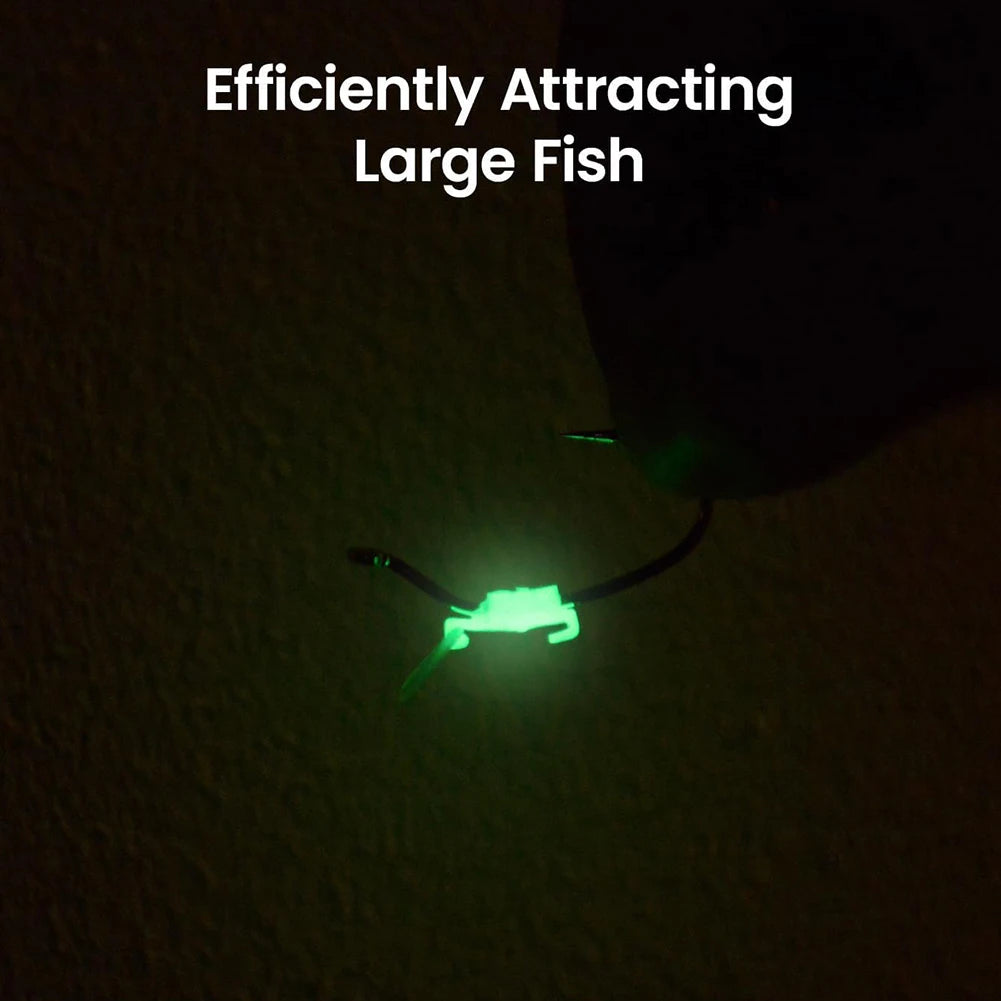 10pcs Luminous Live Shrimp Fixing Hook Metal Barbed Fishhook Catfish Bass Fishing Hook