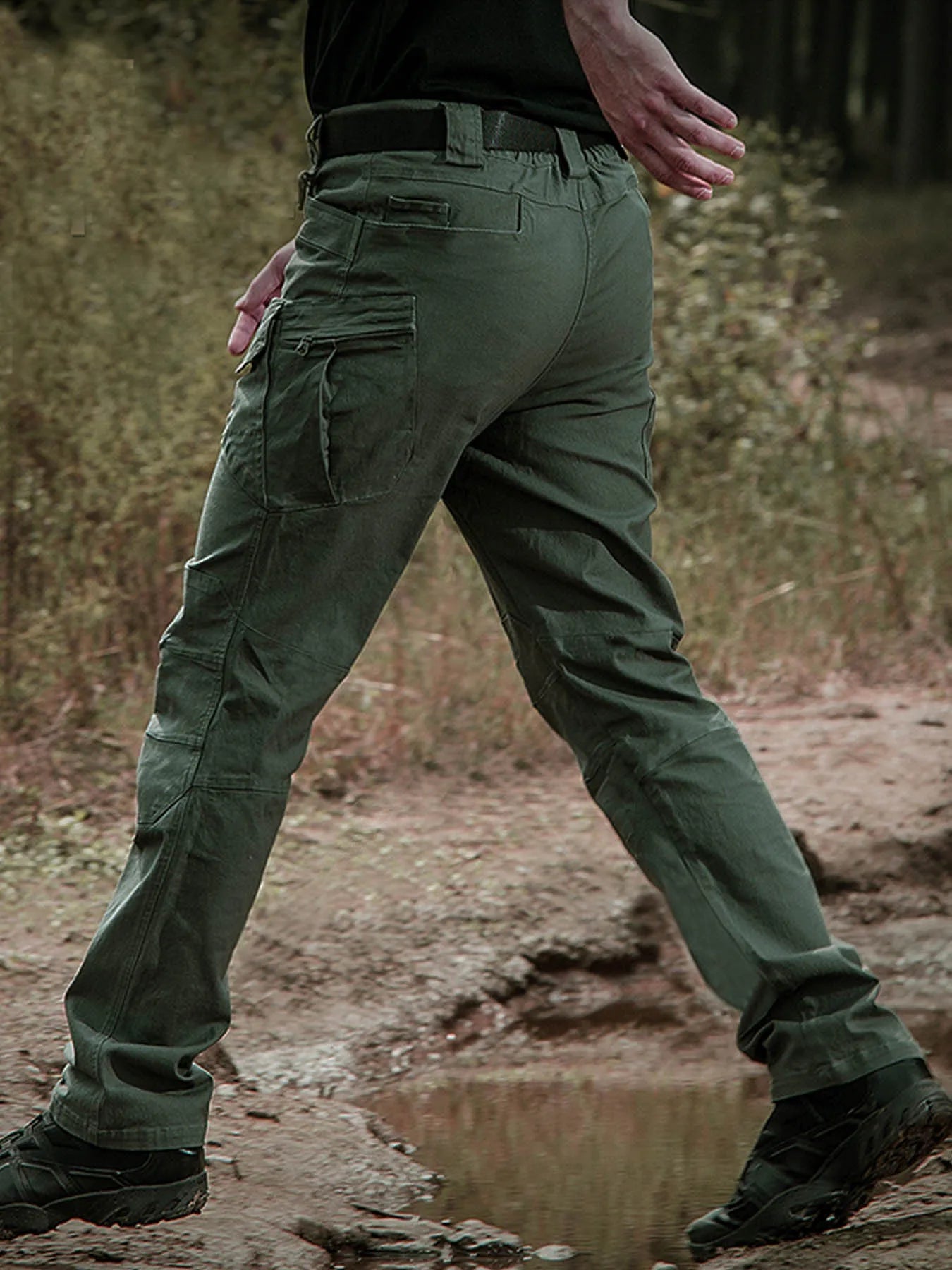 Men's Hiking Pants Climbing Camping Casual Cargo Pants Military Army Camo Pants Combat Work Pants 8 Pockets(No Belt)