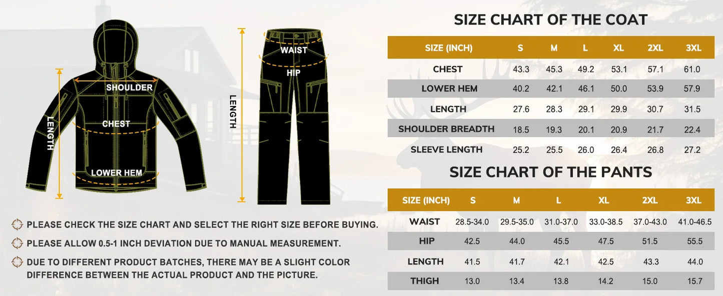 Quiet Hunting Pants Softshell Fleece-Lined Camouflage Clothes Clothing Gear for Men