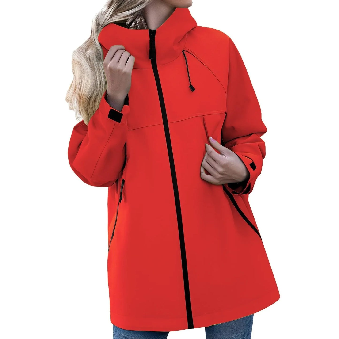 Women'S Solid Color Long Sleeved Hooded Outdoor Suit Windproof And Thin Jacket Spring Autumn Women Solid Color Sweatshirt Coat