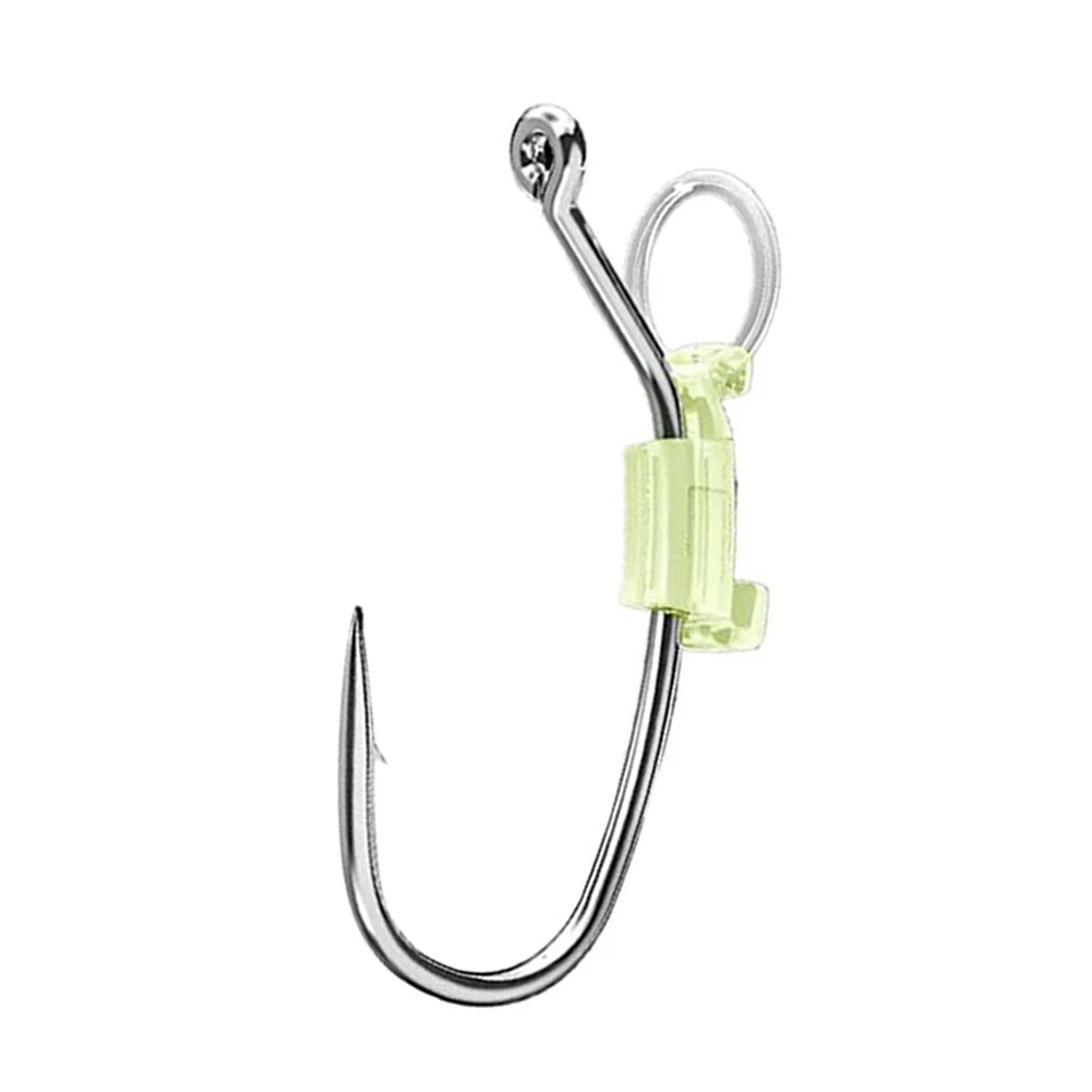 10pcs Luminous Live Shrimp Fixing Hook Metal Barbed Fishhook Catfish Bass Fishing Hook