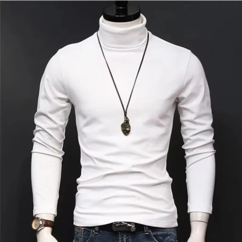 Thermal Underwear Tops Men Winter Clothes Thermal Shirt Autumn Men's Winter Tights High Neck Thin Slim Fit Long Sleeve T-shirt