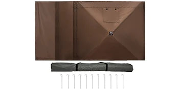 SucceBuy Pop-up Camping Gazebo Camping Canopy Shelter 6 Sided 12' x 12' Sun Shade Tents & Canopies Camping & Hiking