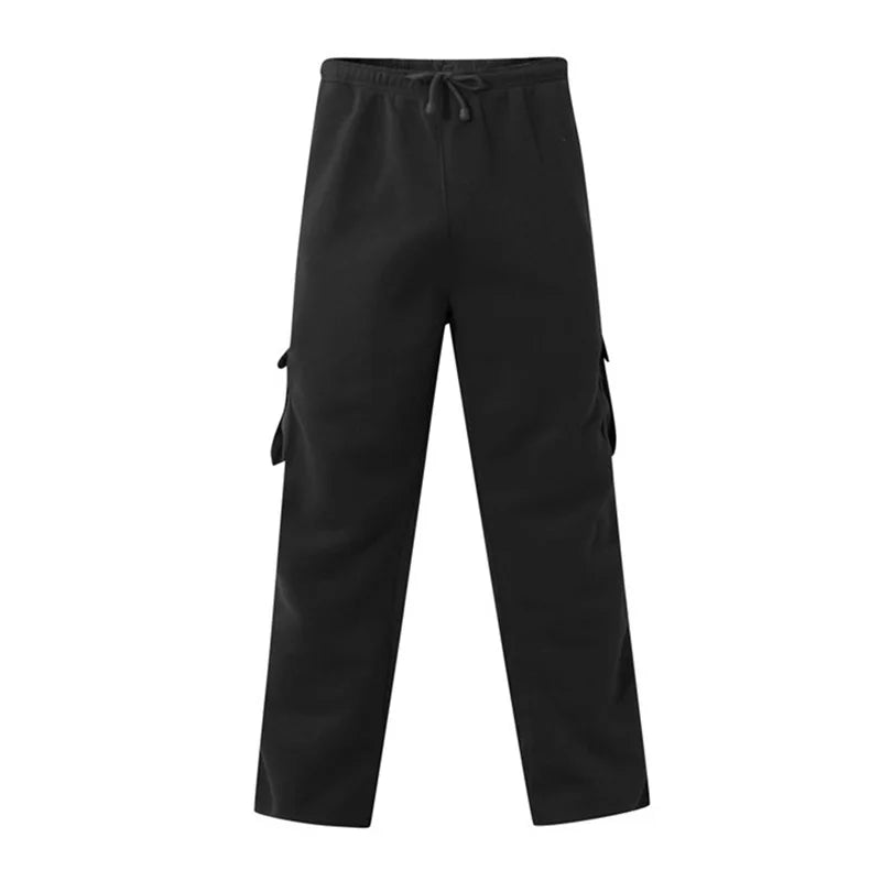 Men’s Loose Cargo Pants Casual Drawstring Elastic Waist Wide Leg Athletic Sweatpants Outdoor Trousers
