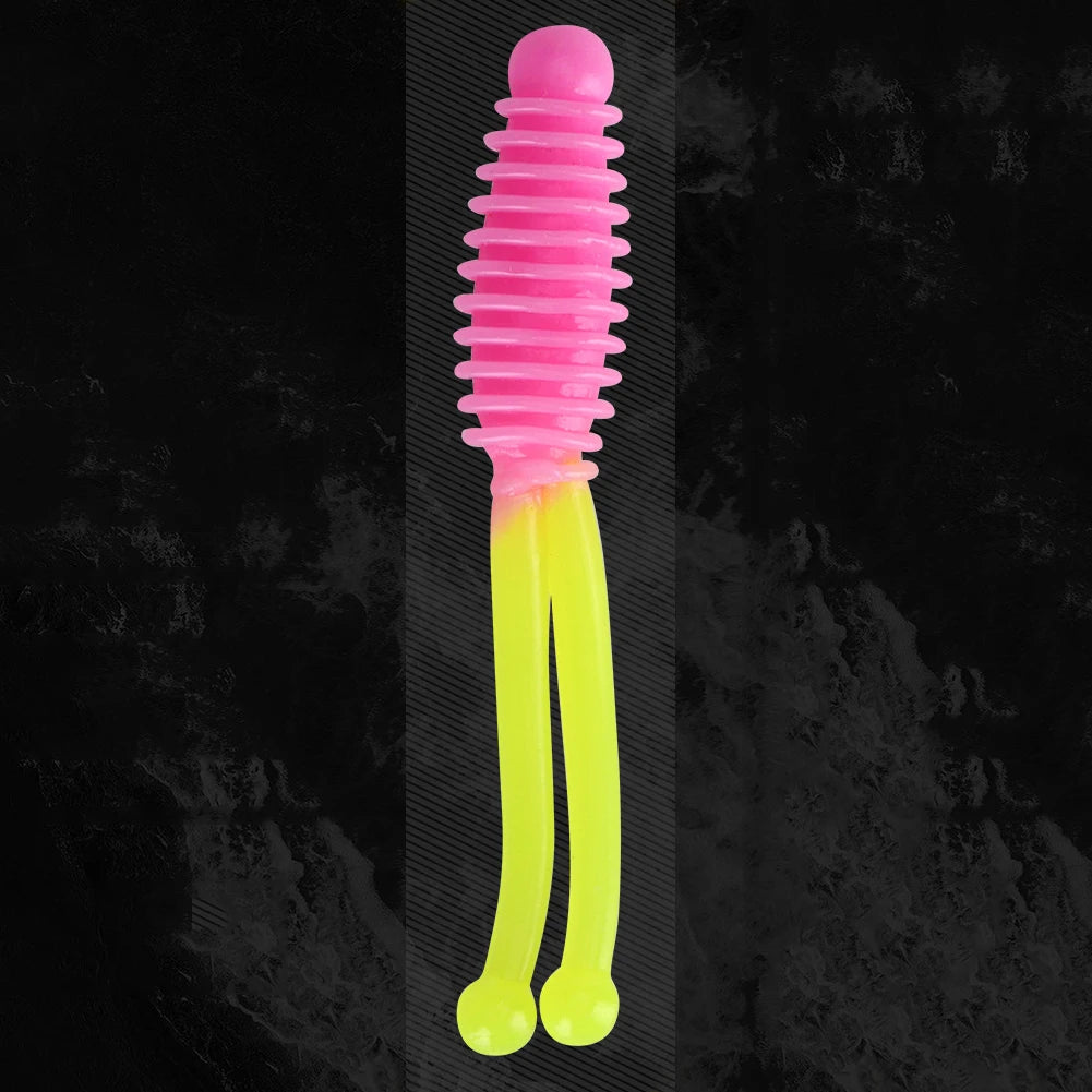 30pcs Soft Fishing Lures 50mm 1.2g Soft Bait Two-Tail Shaped Fishing Baits for Saltwater and Freshwater Bass Crappie Walleye