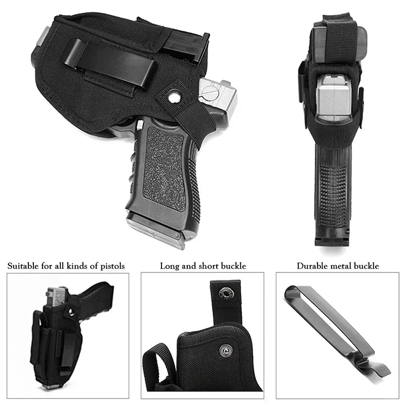 Tactical Gun Holster with Bullet Clip Pouches Concealed Holsters Belt IWB OWB Airsoft Pistol Bag for All Size Handgun Glock 19