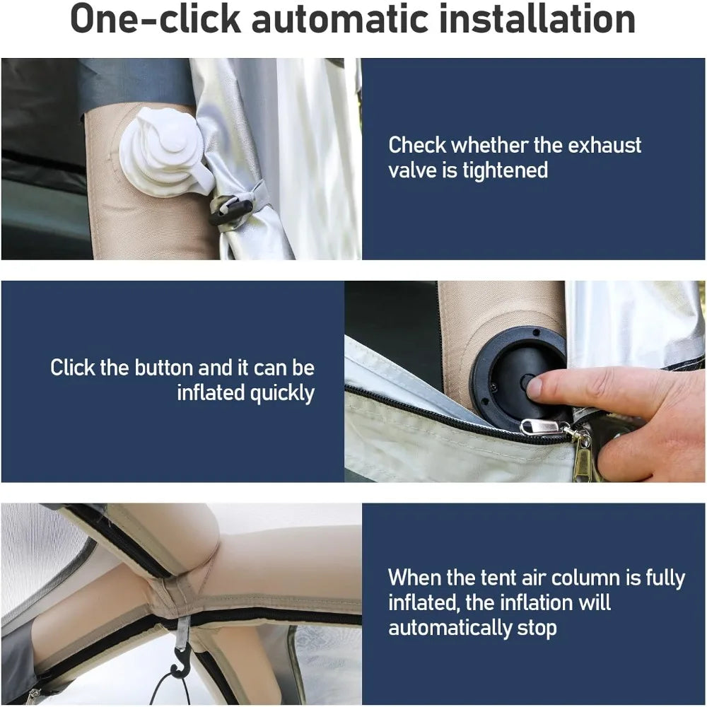 Quick Setup Air-Inflatable Tent for 3-4 People: Ideal for Outdoor Glamping Adventures