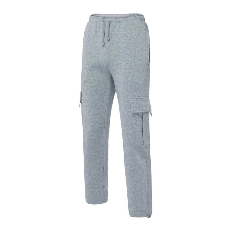 Men’s Loose Cargo Pants Casual Drawstring Elastic Waist Wide Leg Athletic Sweatpants Outdoor Trousers