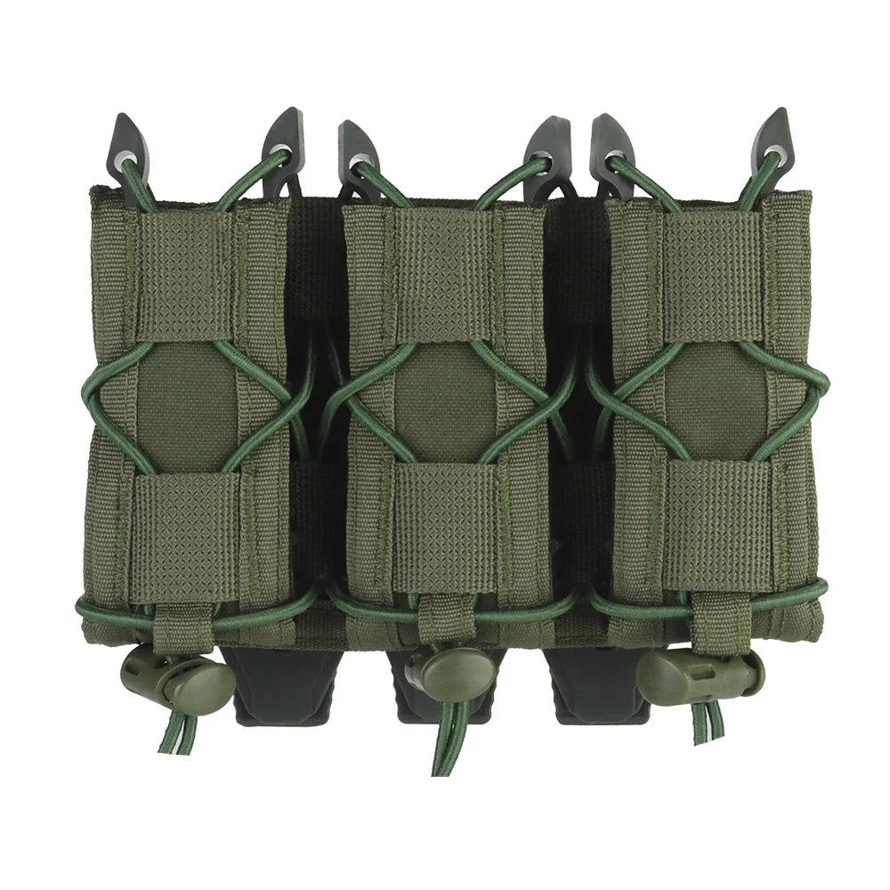 9mm Magazine Pouch Tactical Molle Triple Magazine Pouch Double-Layer Mag Pouches Universal Cartridge Holder for Hunting CS Vest