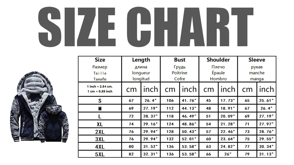 Winter Jacket Men Warm Coat Thick Fleece Male Zipper Hooded Jackets Casual Hooded Sportswear Outerwear Long Sleeves Sports Hoody