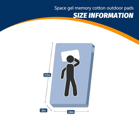 WESTTUNE Memory Foam Camping Sleeping Pad CertiPUR-US Mattress Portable Roll Up Cot Bed for Car Mat with Travel Bag Grey