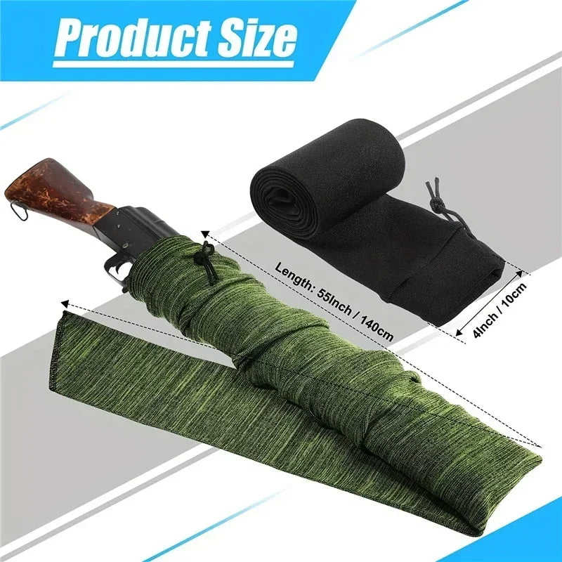 Silicone Treated Gun Sock Polyester Rifle Shooting Fishing Rod Protection Cover Bag Case Hunting Sleeve