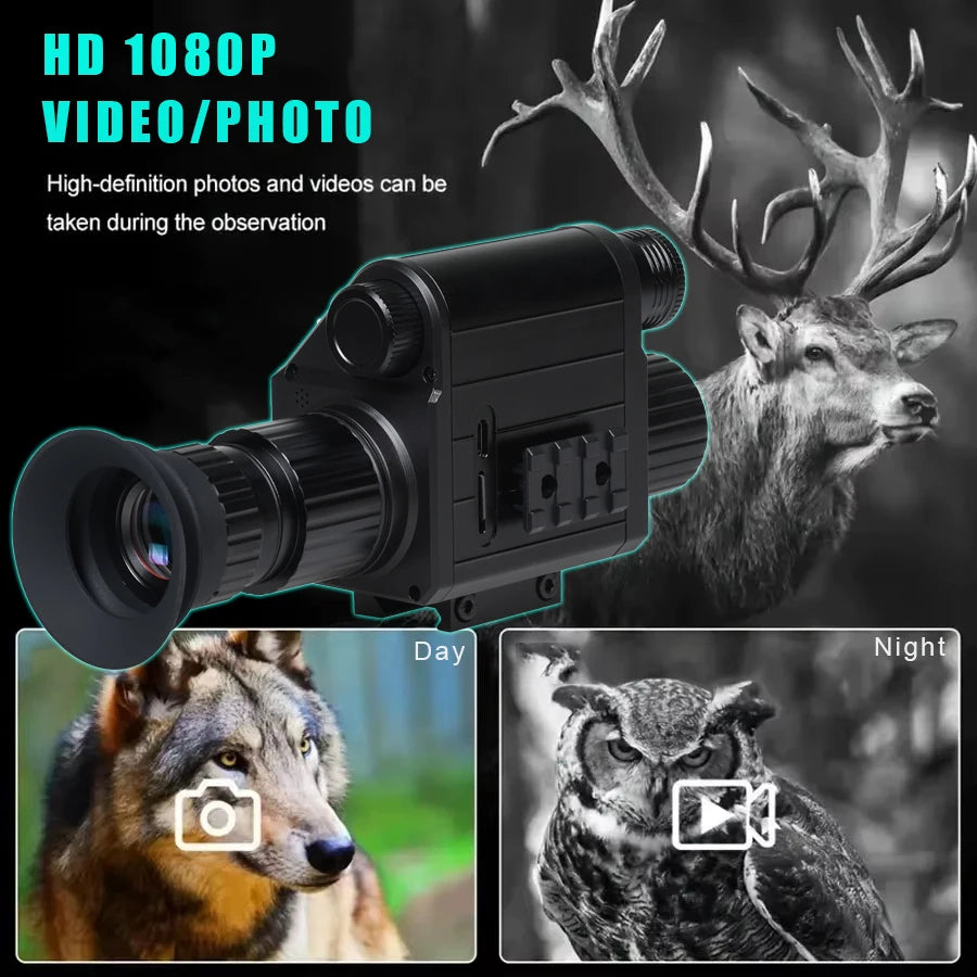 Digital Night Vision Riflescope 940nm IR Scope Sight Monocular 5X Zoom HD 1080P Video Photo 300m Night Vision for Hunting