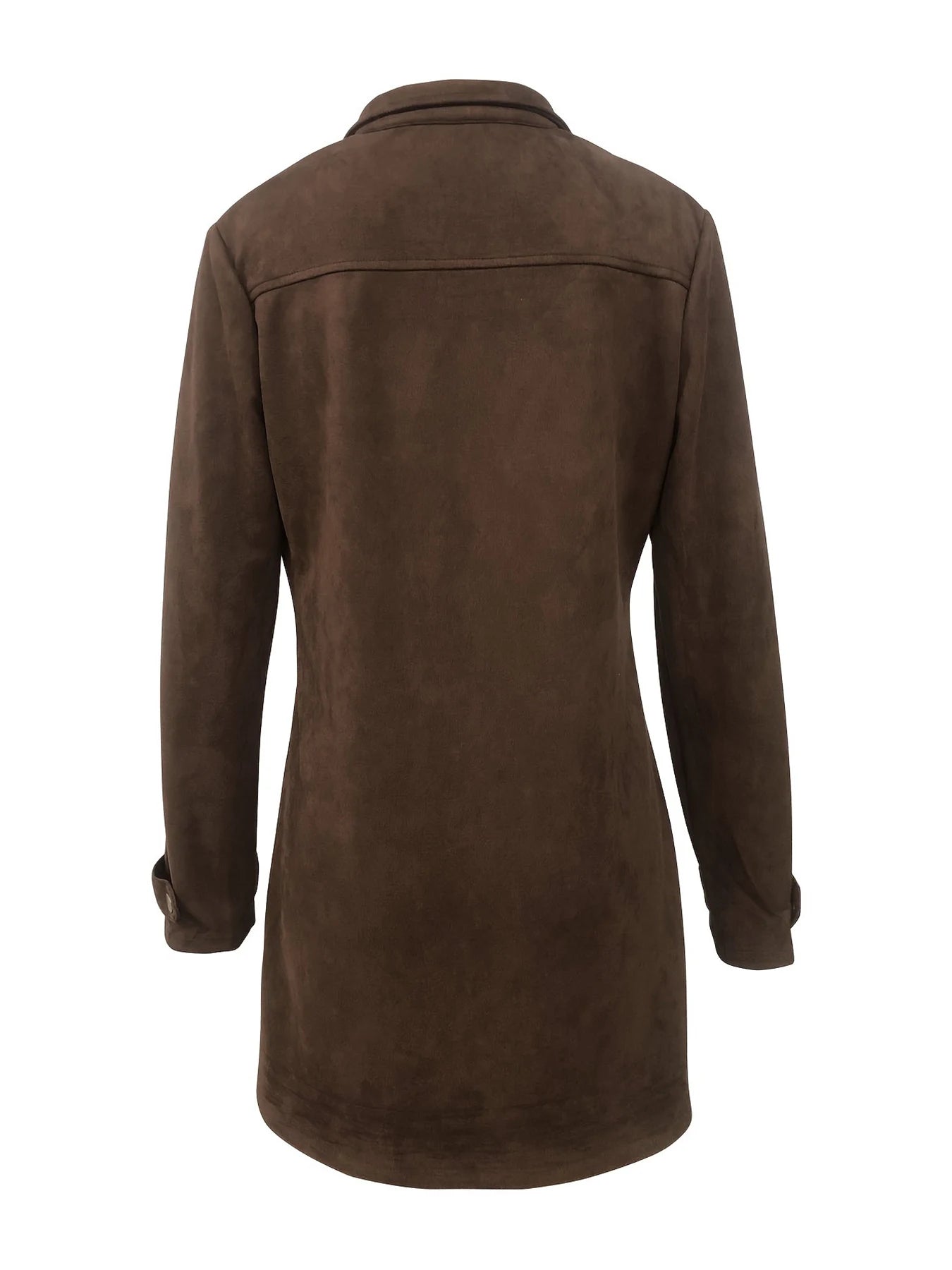 New Women's Vintage Suede Turtleneck Casual Jacket, a Versatile and Elegant Mid-Length Coat, Perfect for Autumn and Winter
