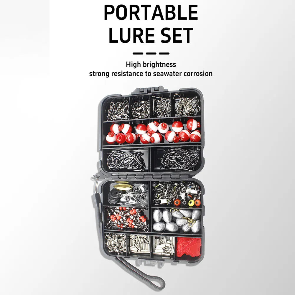 267pcs Fishing Tools Accessories Kit Set Including Box Fish Hooks Bait Parts Sinkers Fishing Gear Set Fishing Gifts for Men