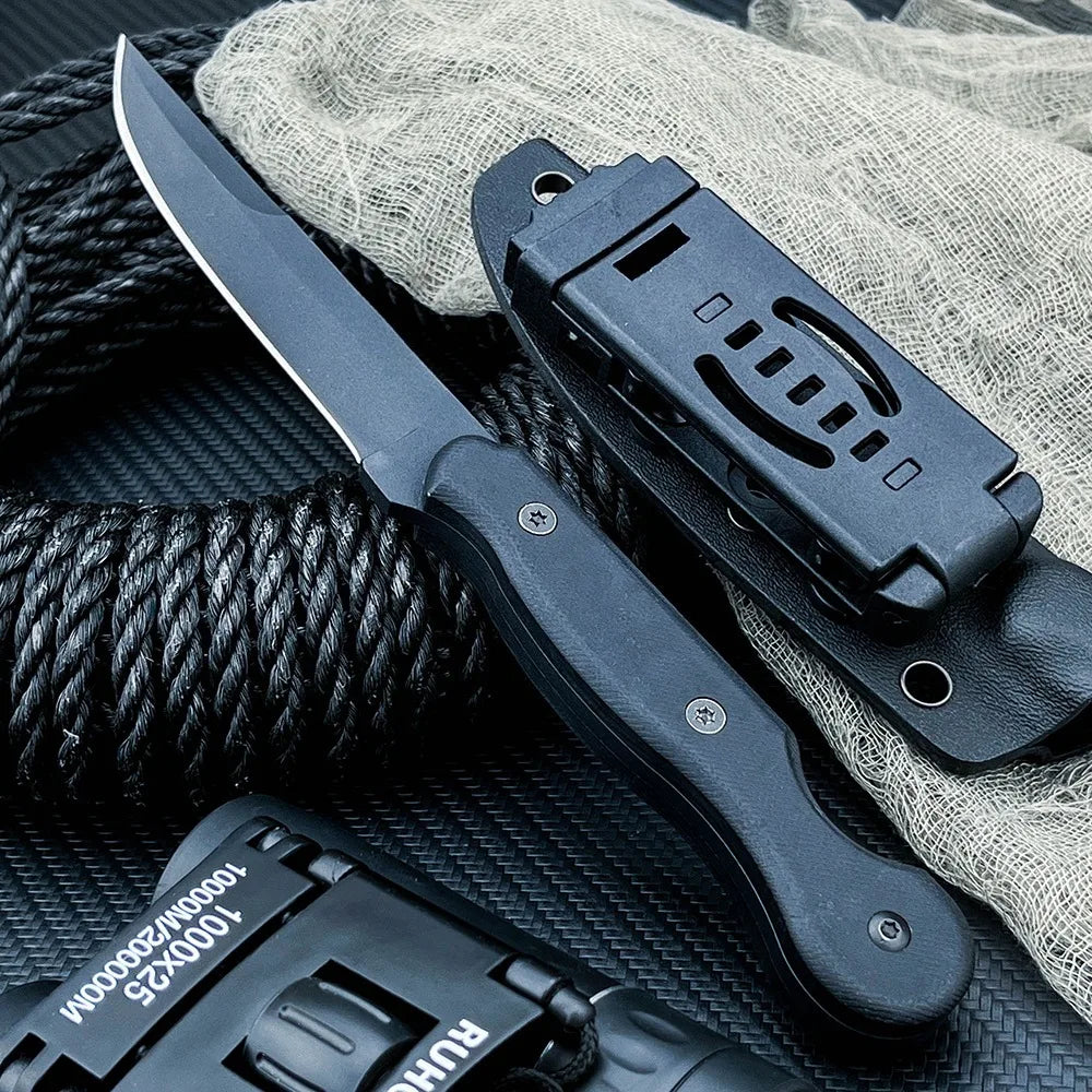 Tactical Outdoor Camping Hunting Self Defense Straight Knife High Hardness Wilderness Survival Utility Knife Tactical EDC Knife