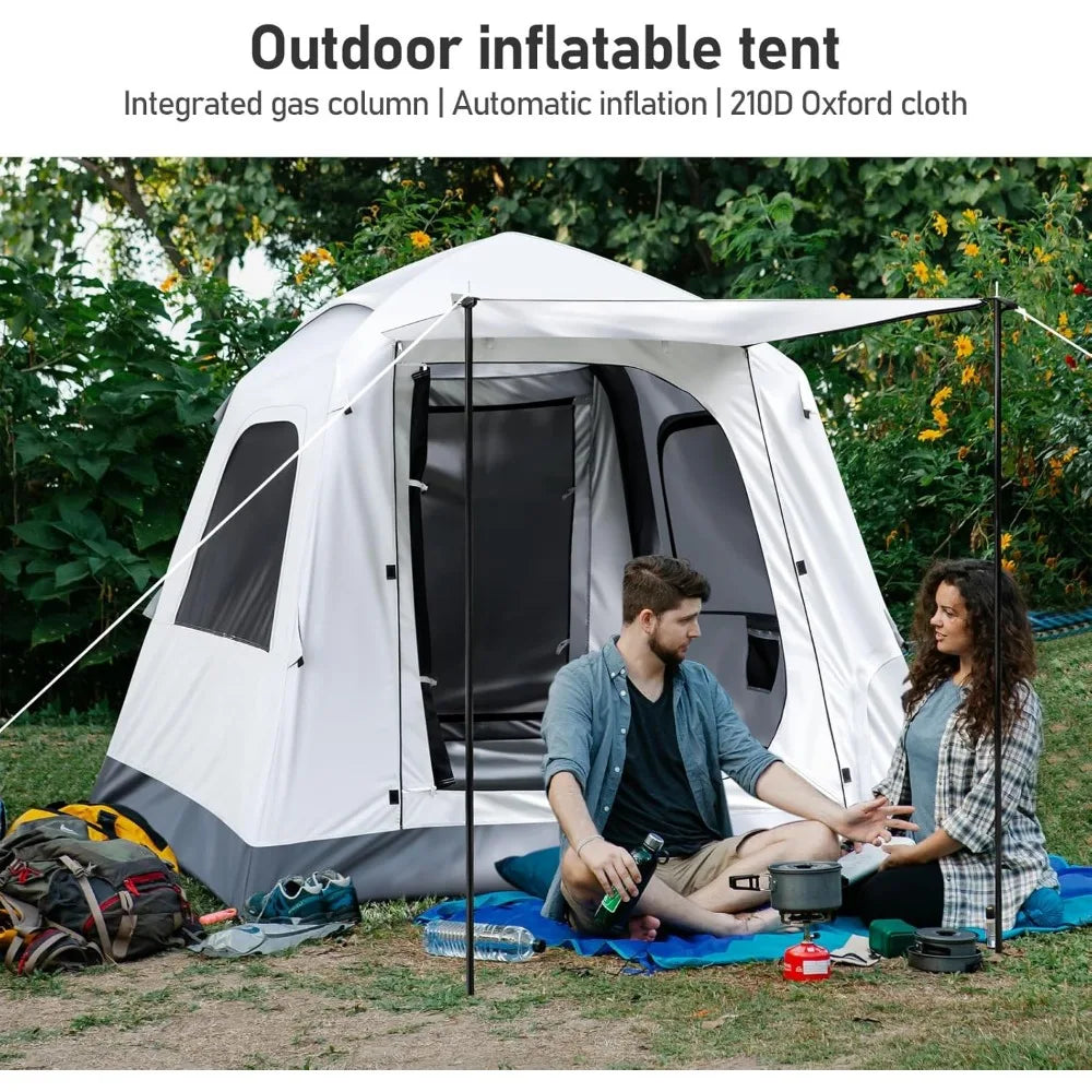 Quick Setup Air-Inflatable Tent for 3-4 People: Ideal for Outdoor Glamping Adventures