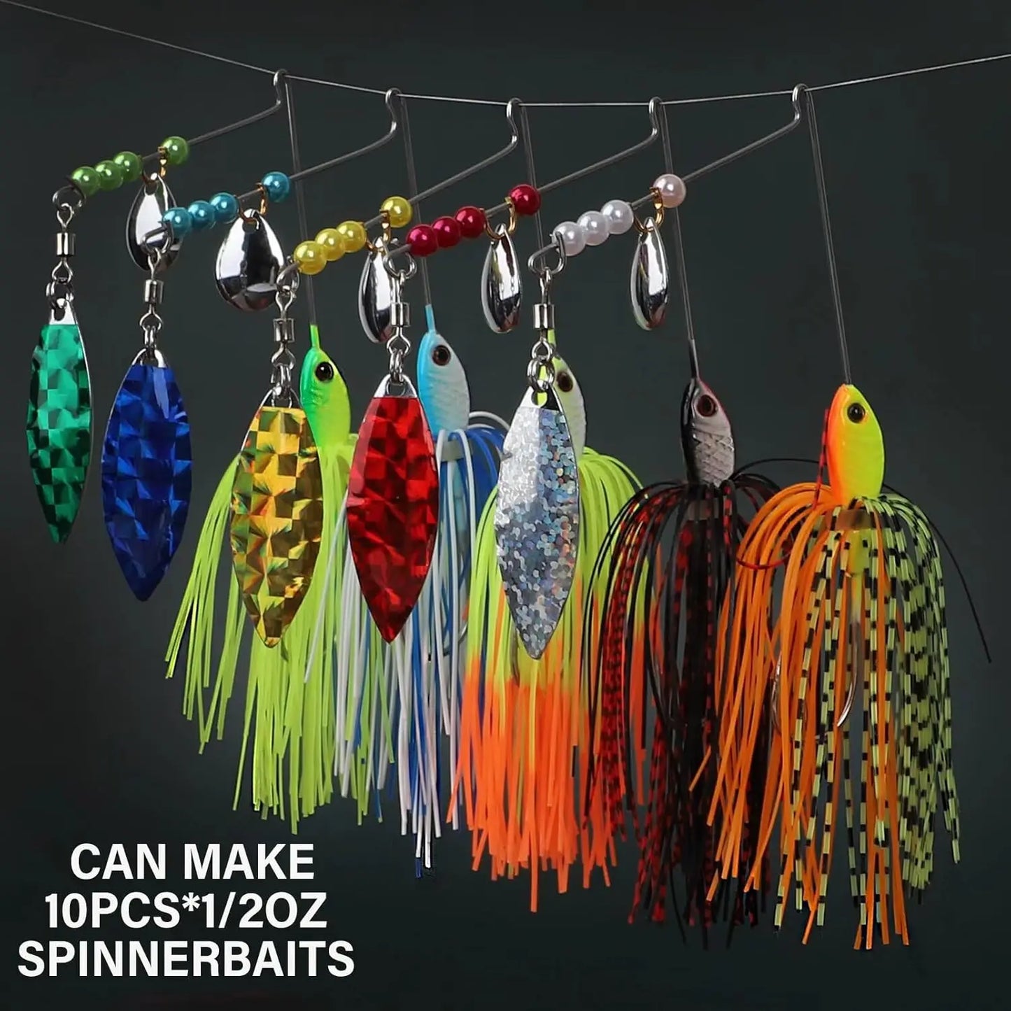 107pcs Fishing Lure Making Kit DIY Spinner Making Kit, Inline Spinner Baits for Bass Fishing Trout Freshwater Gift for Men