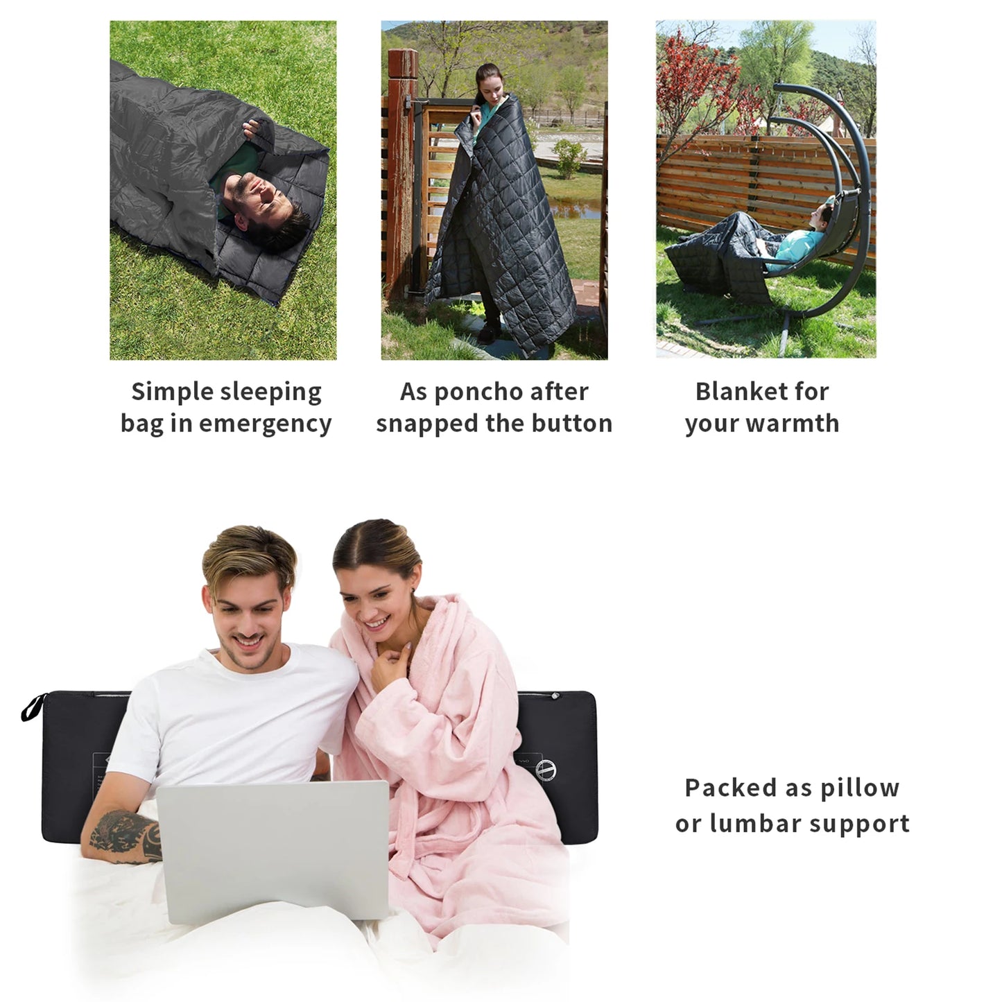 KingCamp Multifunctional Blankets, Warm Camping Quilt Insulation, Widened And Enlarged Design, Puffy Blanket For Picnic