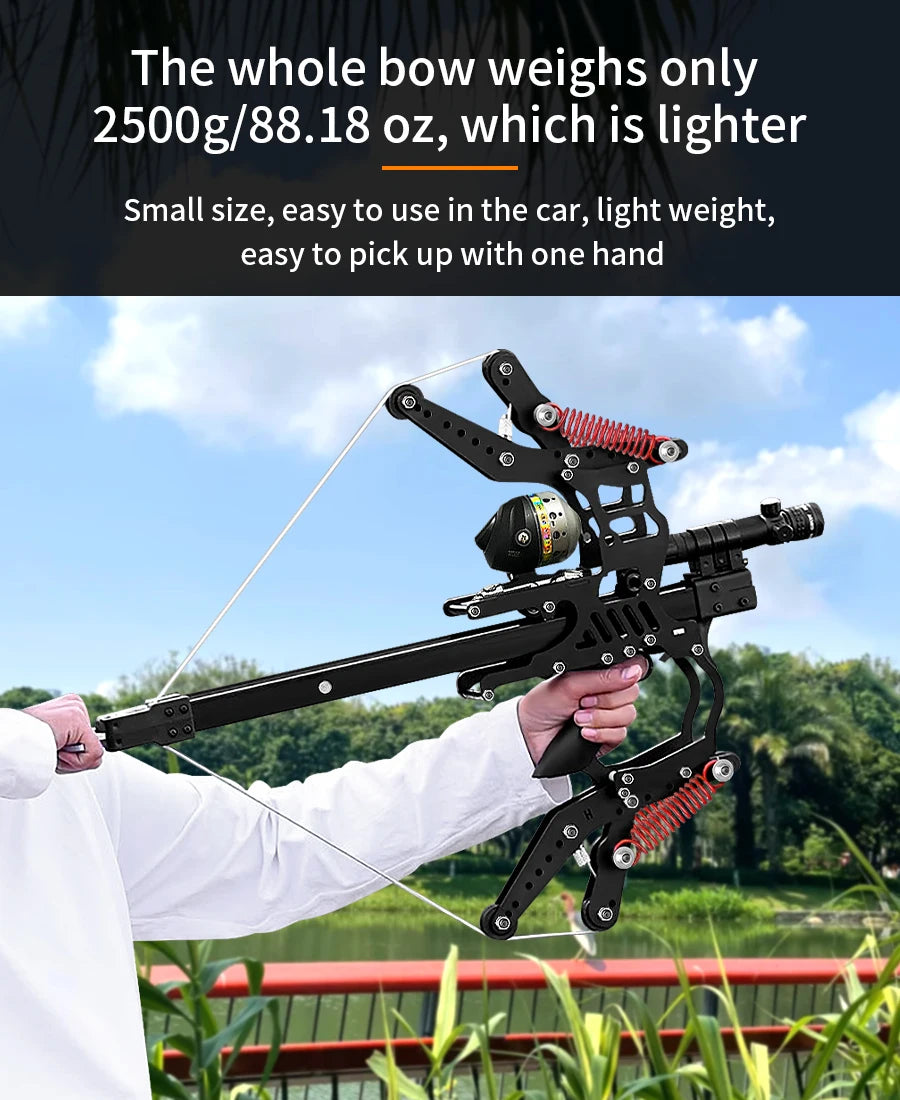 Fire Dragon Dual-Use Compound Bow with Fishing Reel and Sight-Fast Shooting Speed, Ultra-Stable for Hunting, Fishing and Archery