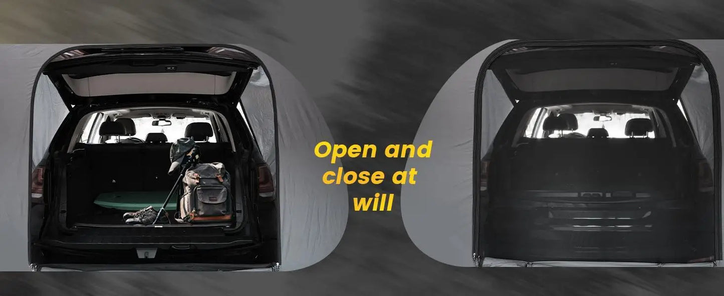 W_SUV Tent, 5-9 Person Rectangle Car Tent for Family, Waterproof & Windproof for Car Camping, Large Camping Tents with Storage