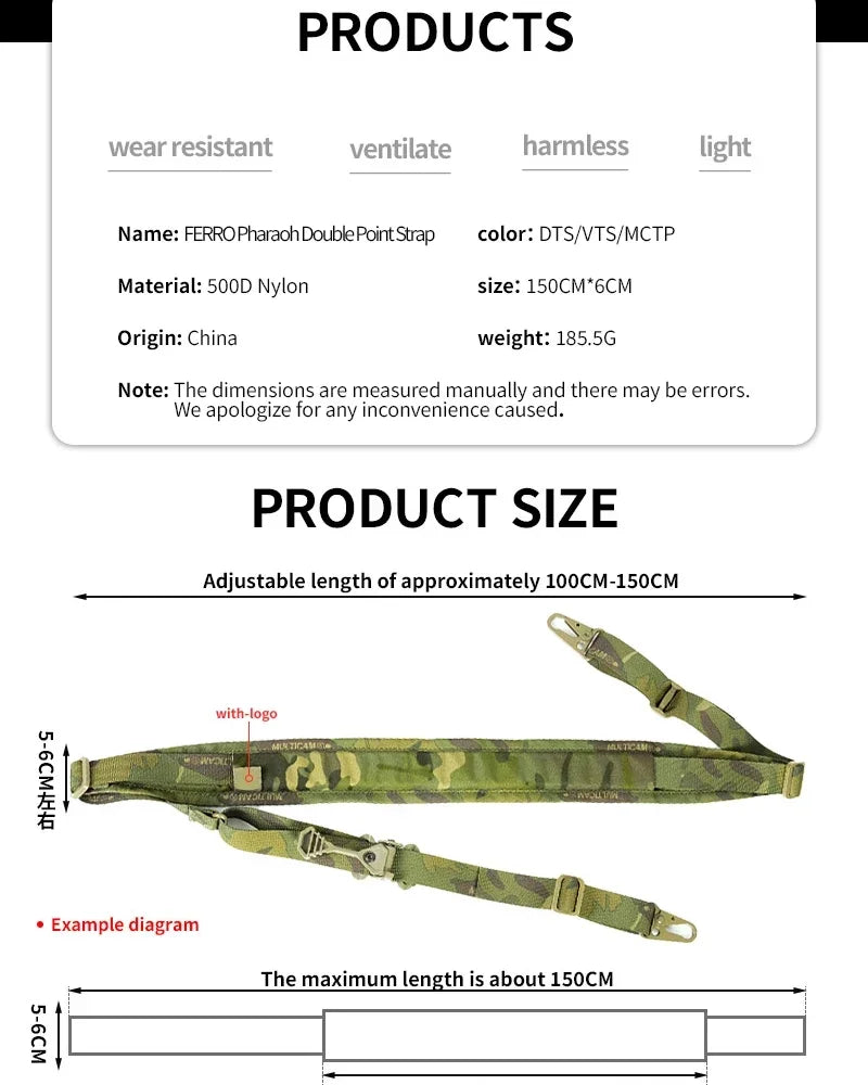 US Warehouse Tactical Nylon Rifle Sling Quick Adjustment 2 Point Padded Combat Modular Hunting Shooting Equipment Accessories