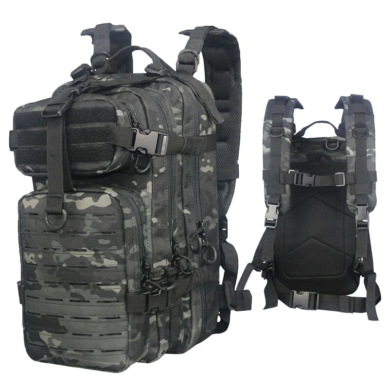 30L Military Tactical Backpack for Men, Survival Hiking Camping Travel Backpack Riding Daypack