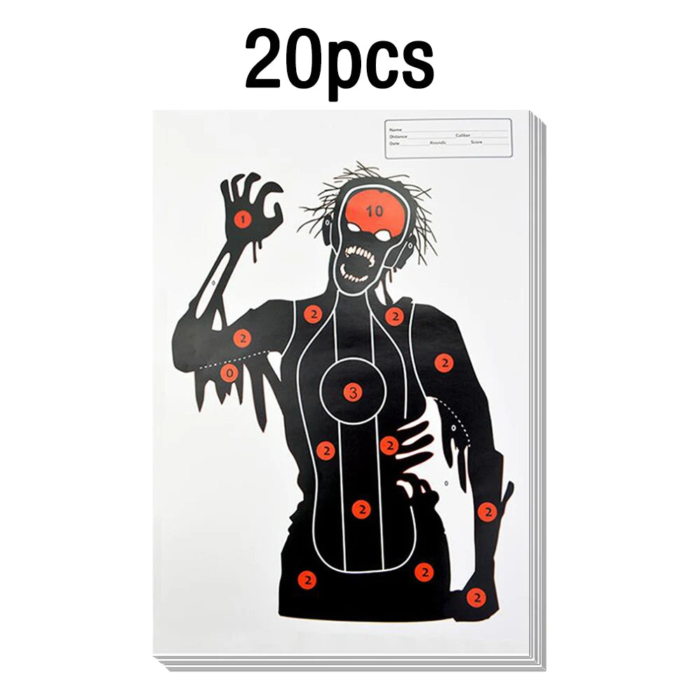 5/10/20pcs Shooting Targets 12 x 17" Paper Shooting Targets Skeleton Zombie Targets for Pistol Shooting Airsoft Bow Arrow Pellet