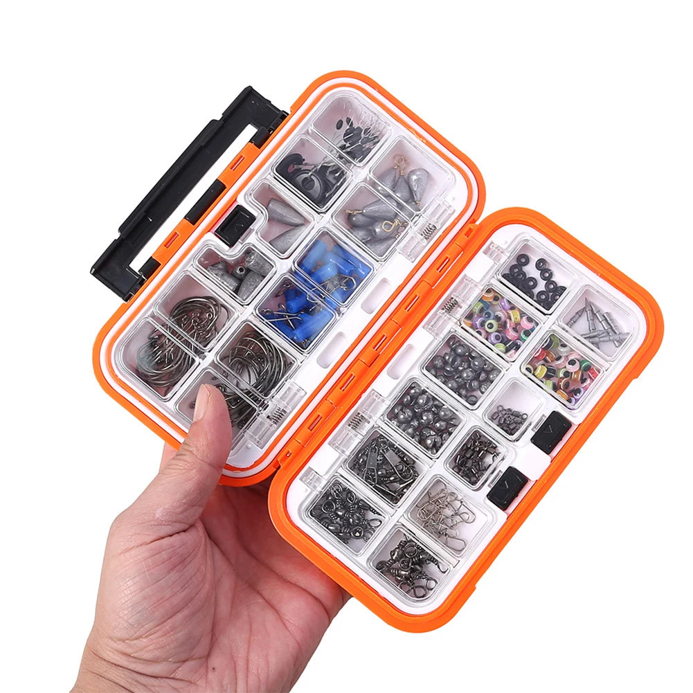 238pcs Fishing Tools Accessories Kit Set with Hooks Sinkers Swivels Outdoor Fishing Accessories Set Fishing Gifts for Men