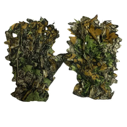 Hunting 3D Ghillie Gloves Camouflage Suit Gloves Leafy Camouflage Headwear For Jungle Wildlife Photography