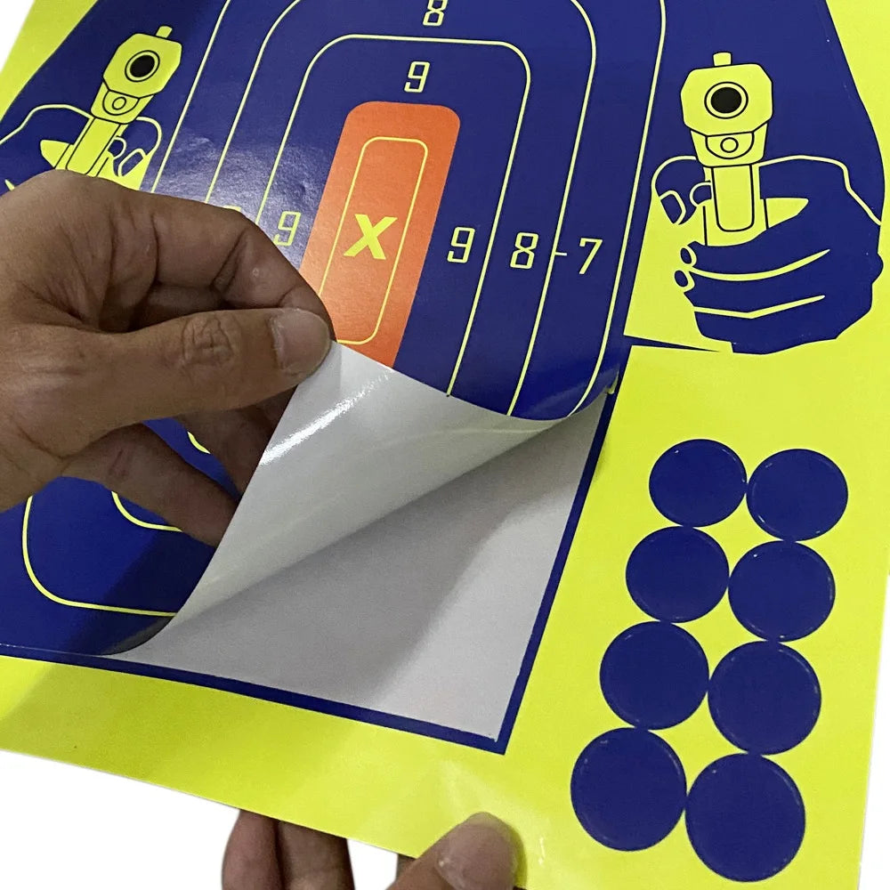 YHOLI-10Pcs 12X18 Inch Human Body Shape Targets Reactive Splatter Glow Fluorescent Paper Target For Archery Training