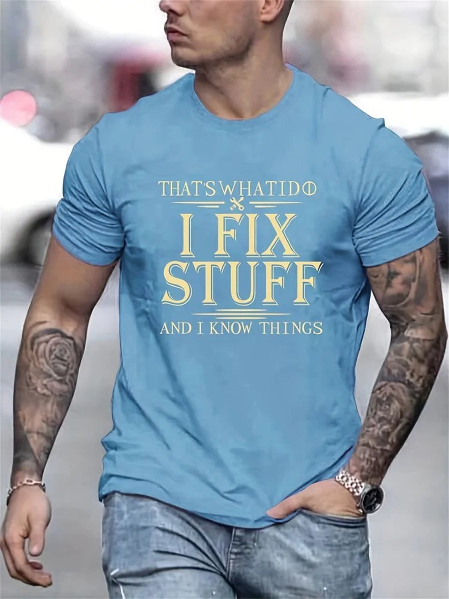 Men's 100 Cotton Short Sleeve T-shirt Top Loose Large Printed Men's T-Shirt 100% Cotton Oversized Funny Graphic Tees for Men Sum