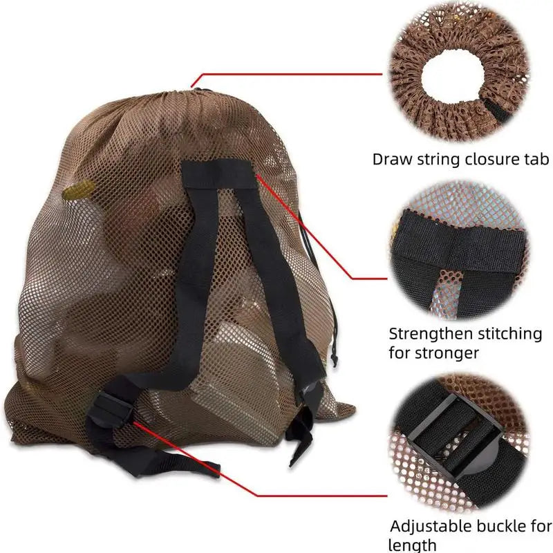 Waterfowl Decoy Bag Mesh Decoy Bag For Duck Hunting Lightweight Storage Backpack With Adjustable Comfort Straps For Hunting