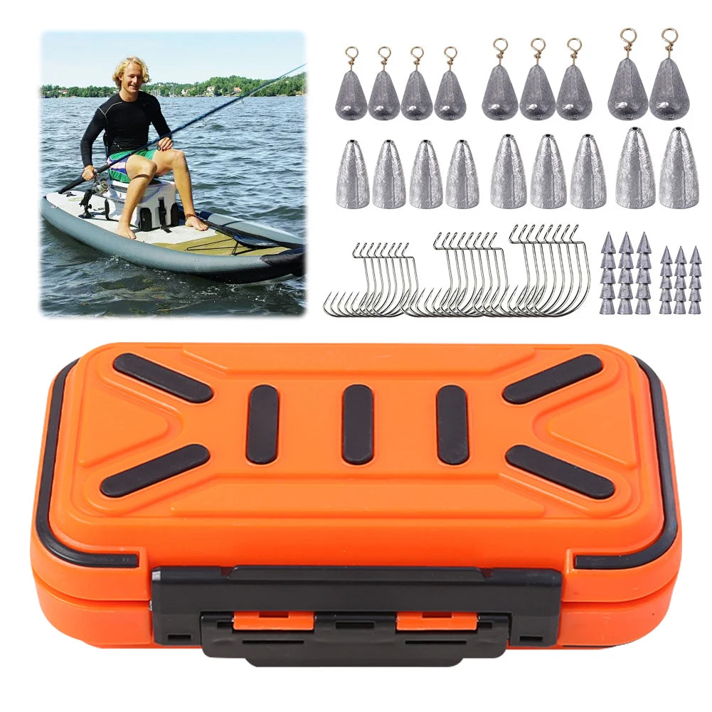 238pcs Fishing Tools Accessories Kit Set with Hooks Sinkers Swivels Outdoor Fishing Accessories Set Fishing Gifts for Men